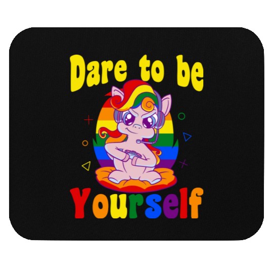 Dare to be Gaymer Lesbian Girl Gamer gift Mouse Pads