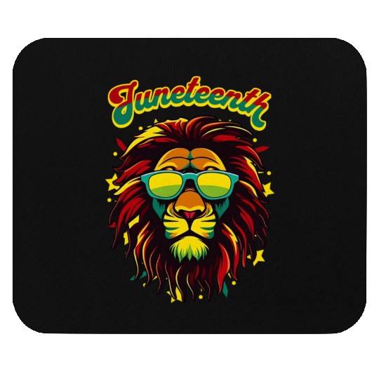 Juneteenth Lion Celebrate Black Freedom 1865 Histo Mouse Pads