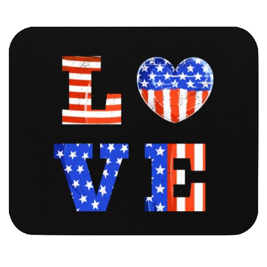 LOVE America Independence Day USA Patriots Mouse Pads