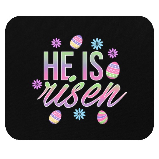 He Is Risen Easter Christian Message Easter Eggs Mouse Pads