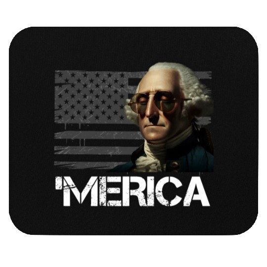 Merica George Washington Independence Day USA Mouse Pads