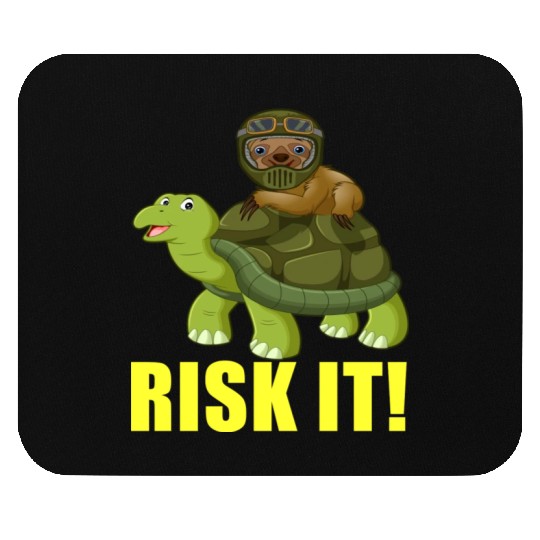 Funny Sloth Racing On Turtle Risk It trending Mouse Pads