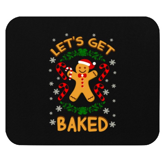 Let's Get Baked Gingerbread Cookies Candy Cane Mouse Pads
