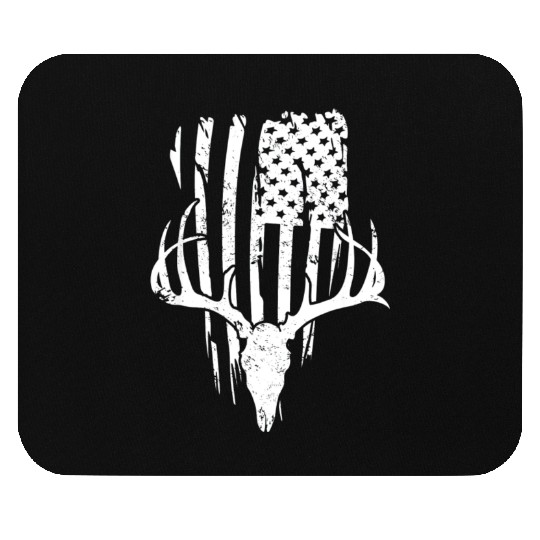 Deer Hunting American Flag Mouse Pads