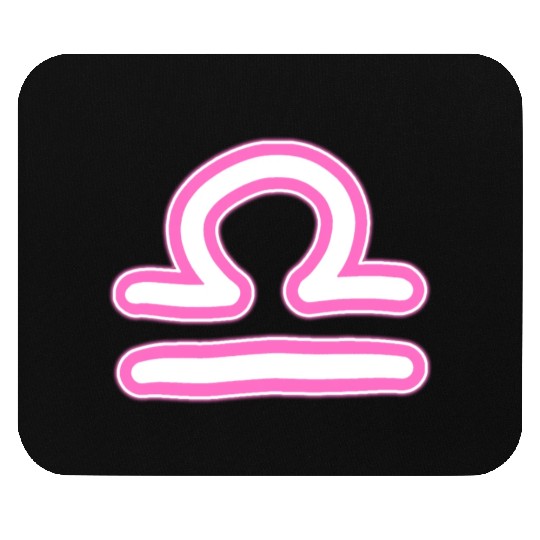 Libra Zodiac Sign Neon Pink Mouse Pads