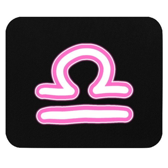 Libra Zodiac Sign Neon Pink Mouse Pads