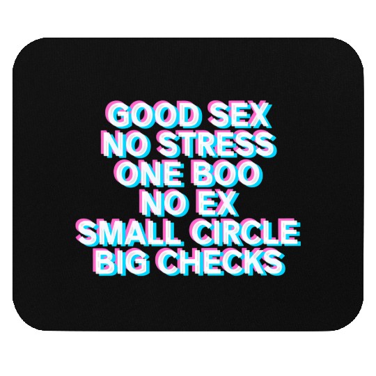 No Stress One Boo No Ex Back Print Rap Saying Mouse Pads