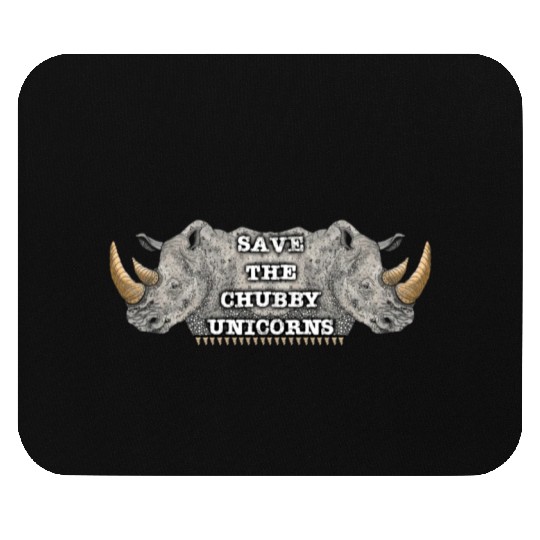 Save The Chubby Unicorns Rhinoceros Design Mouse Pads