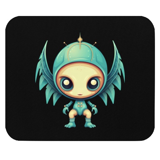 Alien Angel Wings Cyborg - Futuristic Design Mouse Pads