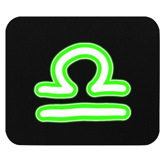 Libra Zodiac Sign Neon Green Mouse Pads
