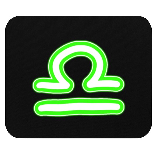 Libra Zodiac Sign Neon Green Mouse Pads