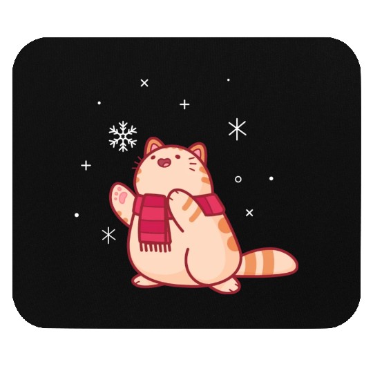Snowflake Cat Mouse Pads