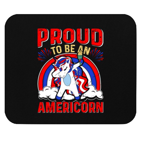Proud to be an Americorn Unicorn Independence Day Mouse Pads