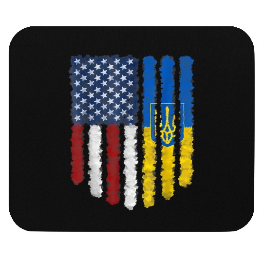 Ukrainian American Flag Ukraine Usa America Roots Mouse Pads