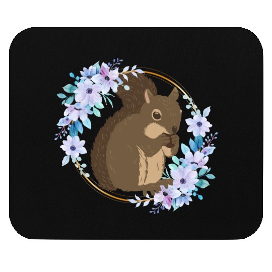 Flower Circle Squirrel Mouse Pads