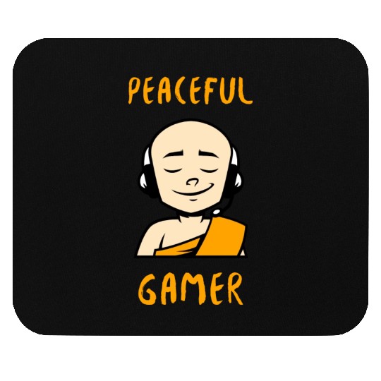 Peaceful Gamer Monk Mouse Pads