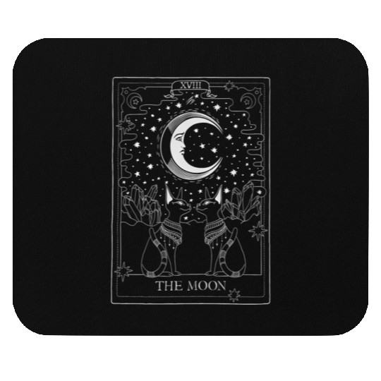 Tarot Card Crescent Moon And Sphynx Cat Occult Mouse Pads
