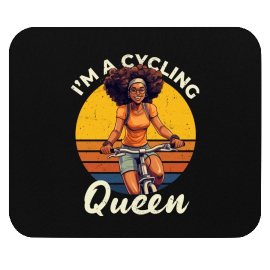 I'm a Cycling Queen Bicycle, Cycling Black Women Mouse Pads
