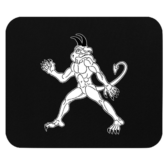White Demon Creature Mouse Pads