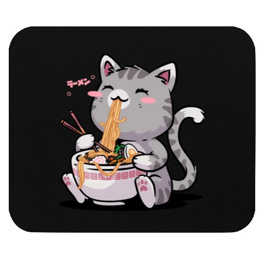 Kawaii Neko Cat Ramen Bowl Anime Otaku Japanese No Mouse Pads