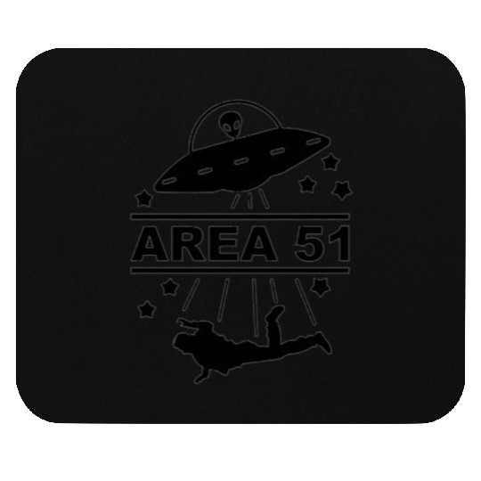 Area 51 Black And White Spaceship Abducter Mouse Pads