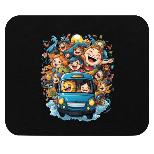Back to School Pre-K Kindergarten School Bus Mouse Pads