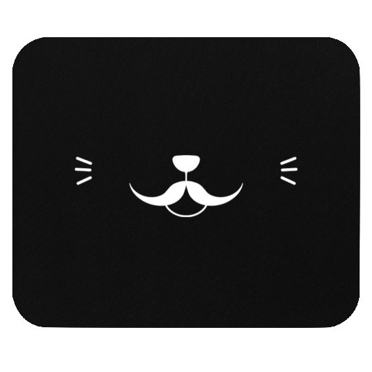 Moustache Cat Face Mouse Pads