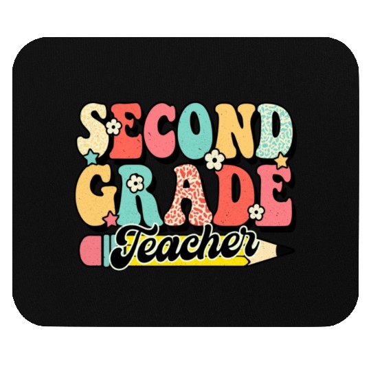 Retro Groovy Second Grade Teacher First Day 2nd Mouse Pads
