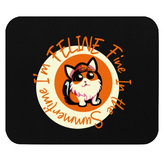 I'm FELINE Fine | Cat Lover Summer Animal Party Mouse Pads