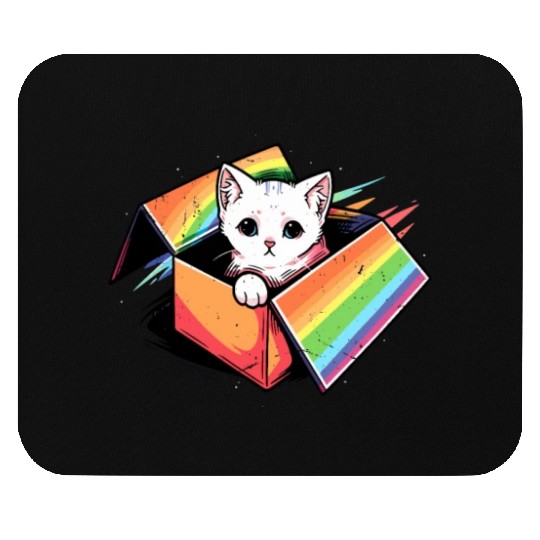 Cute Cat Pet Lover Rainbow LGBT Community Pride Mouse Pads