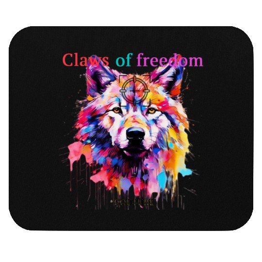 Lone Wolf in Multicolor Mouse Pads