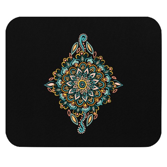 Retro Spring Folk Art Diamond Mouse Pads