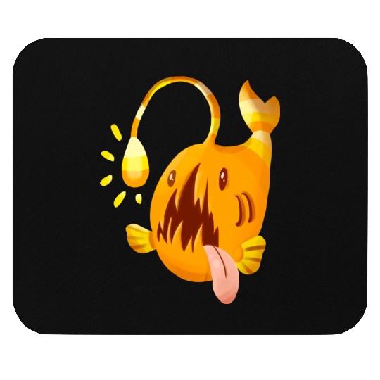 The Orange Candy Corn Angler Fish Mouse Pads