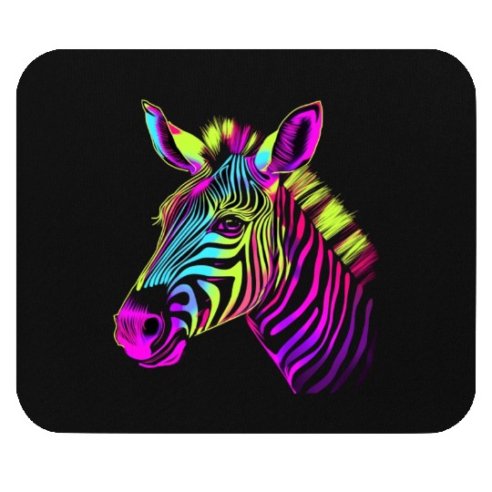 Zebra Neon Colors Portrait Mouse Pads