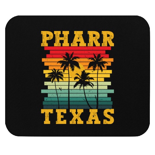 Retro Pharr Texas Tx Tropical Summer Palm Trees Us Mouse Pads