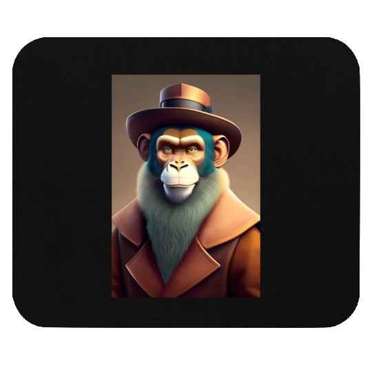 The digital monkey man logo design Mouse Pads