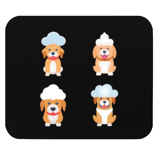 4 Dogs with Cloud - Unique for Dog Lovers Mouse Pads