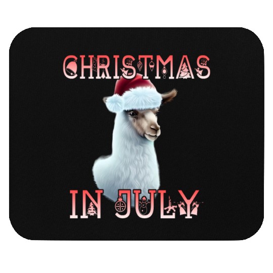 Festive alpaca - Christmas in July Mouse Pads