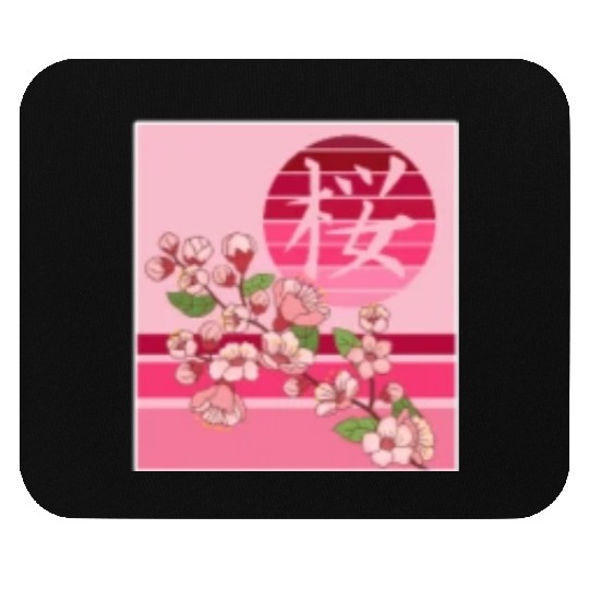 Cherry Blossom Mouse Pads, Sakura Flowers Kanji Pocket