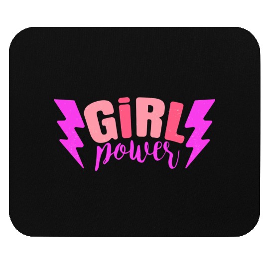 Preppy Room Decor Girl Power Quote With Lightning Mouse Pads