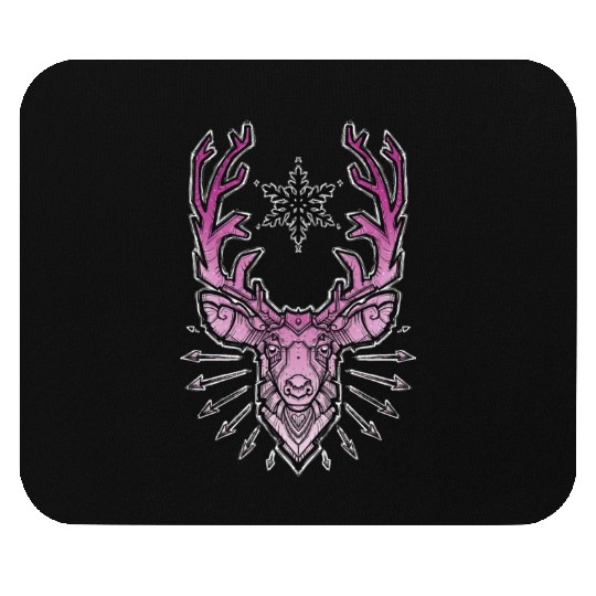 Pink Deer Head Mouse Pads