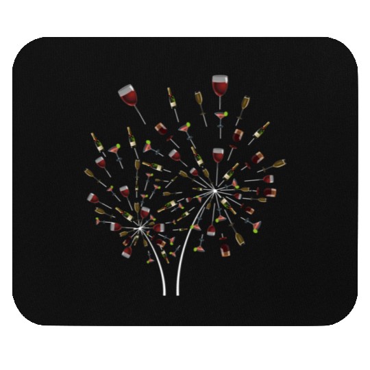 Dandelion Wine Glass Champagne Bottle Of Wine Drin Mouse Pads