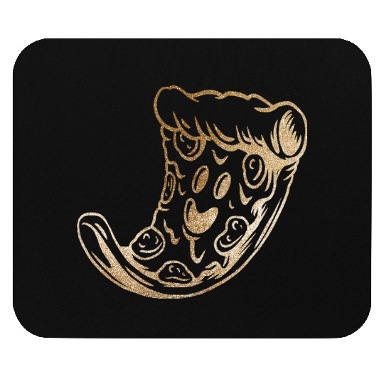 Golden pizza slice Mouse Pads