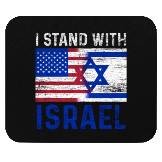 Us Flag I Stand With Israel Mouse Pads