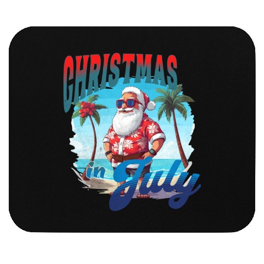 Santa at the Beach | Christmas In July Mouse Pads