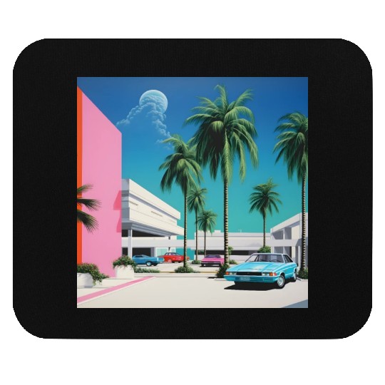 1980s Miami Beach Retro Hiroshi Nagai Mouse Pads