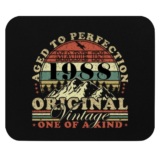 Vintage 1988 born retro birthday Mouse Pads
