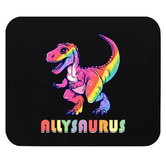 Allysaurus LGBT Transgender Dino Rainbow Lesbian Mouse Pads