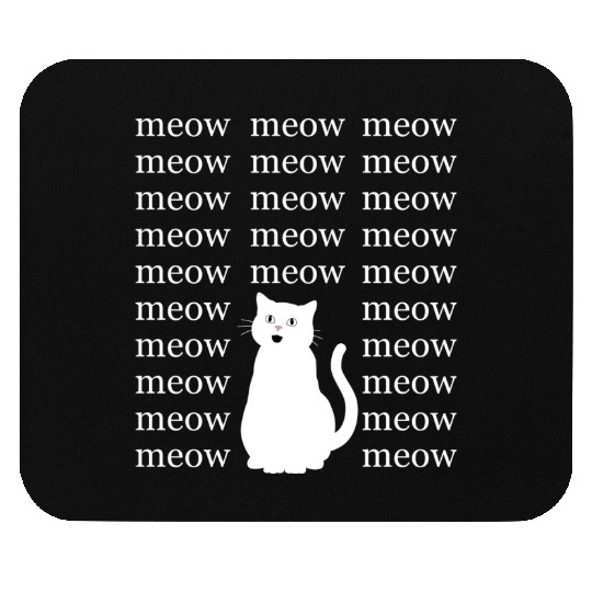 Chatty Cat White Cat hipster Mouse Pads