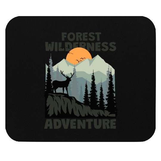 forest wilderness adventure deer mountain Mouse Pads
